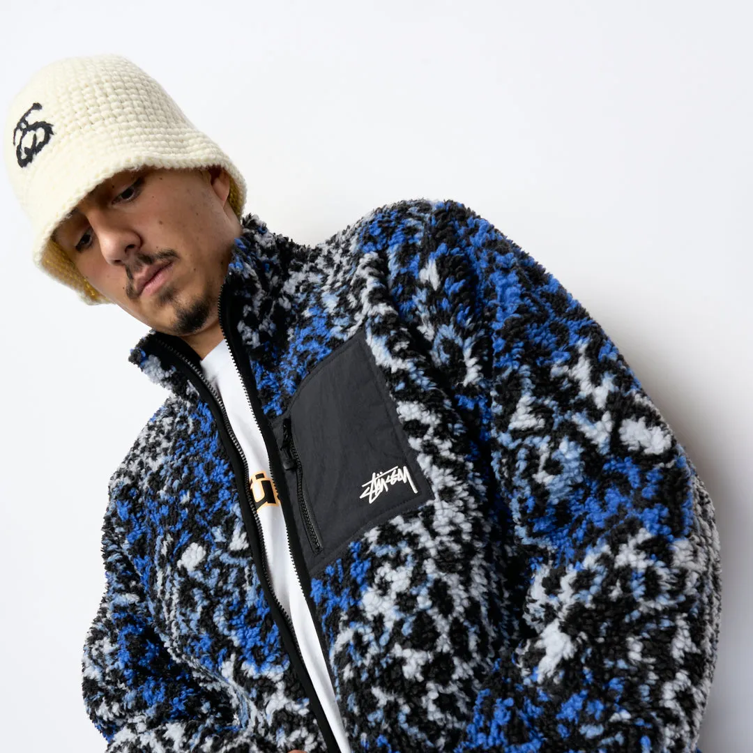 Stüssy - Sherpa Reversible Jacket (Leopard Blue)