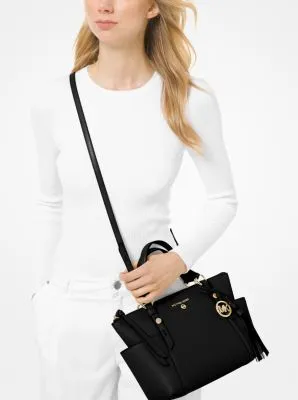 Sullivan Small Saffiano Leather Top-Zip Tote Bag