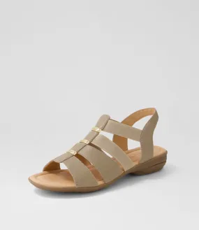 SUPERSOFT Bennies Light Taupe Gum Leather Sandals