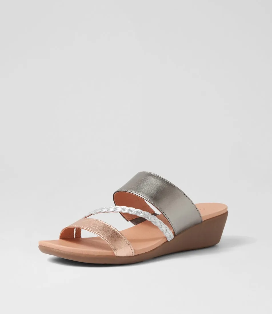 SUPERSOFT Jorja2 Rose Gold Pewter Multi Sandals