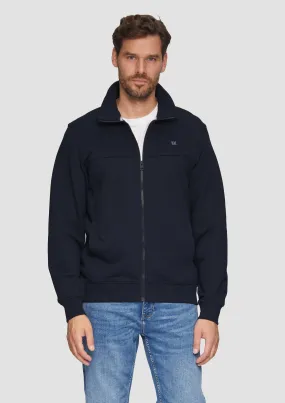 Sweatshirt jacket with a stand-up collar and logo detail