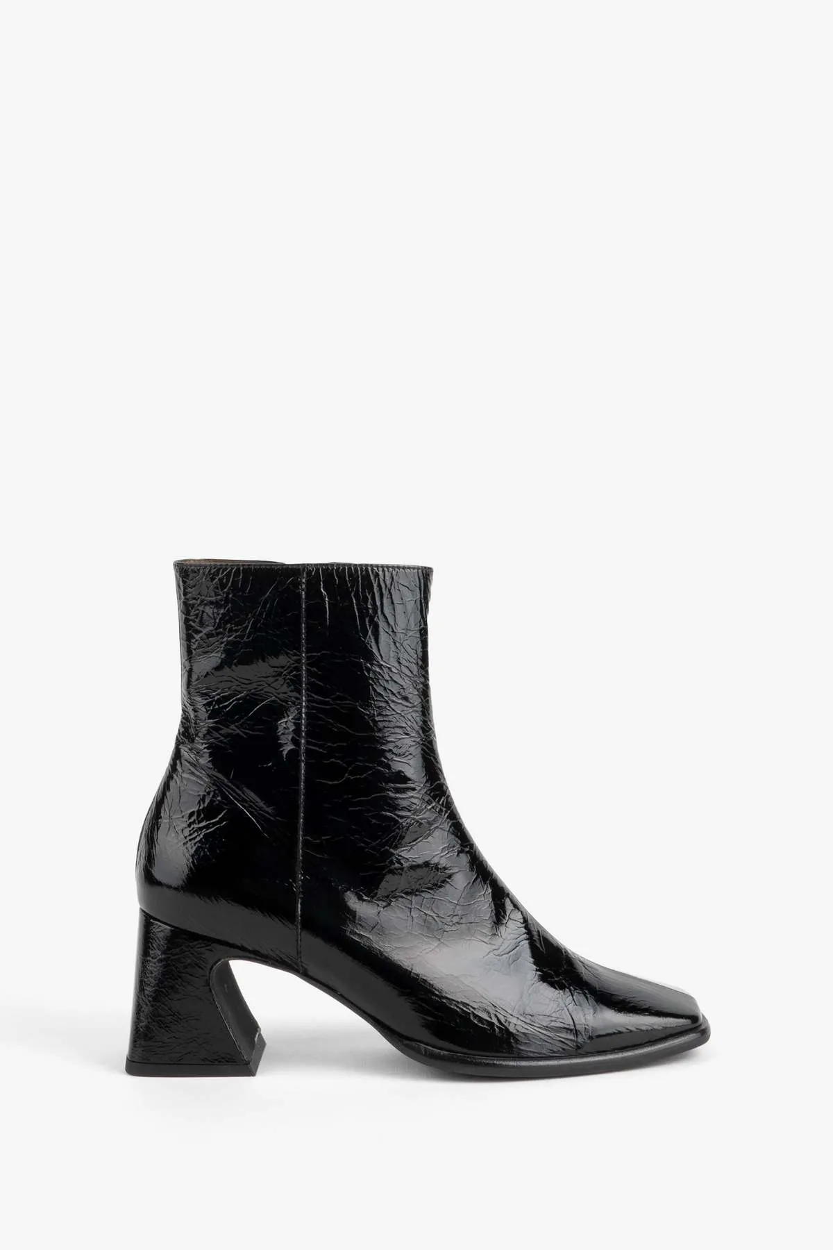TAFFY PATENT LEATHER HEELED BOOT - OLIVE/WHISKEY/BLACK
