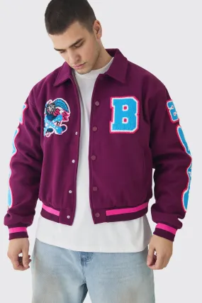 Tall Always On The Grind Boxy Applique Bomber Jacket