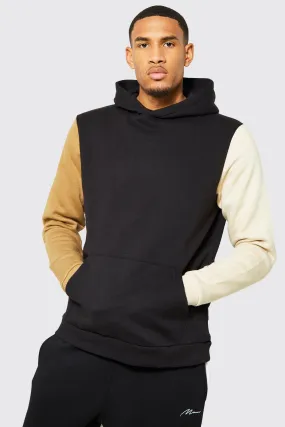Tall Contrast Sleeve Colour Block Hoodie