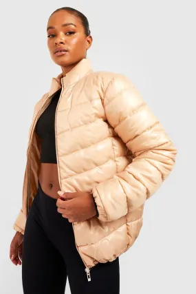 Tall Crop Funnel Neck Puffer Jacket