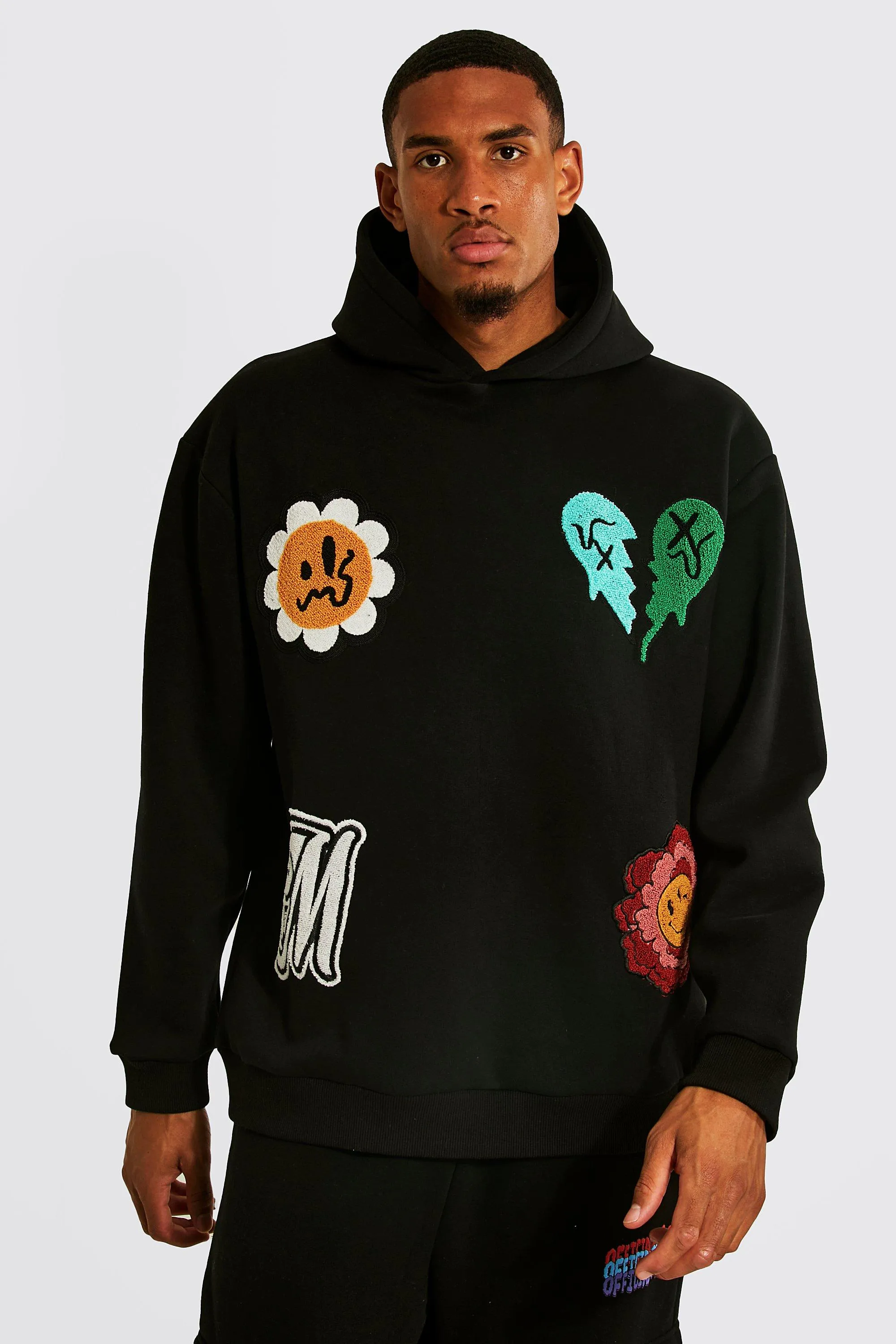 Tall Oversized Multi Placement Puff Hoodie