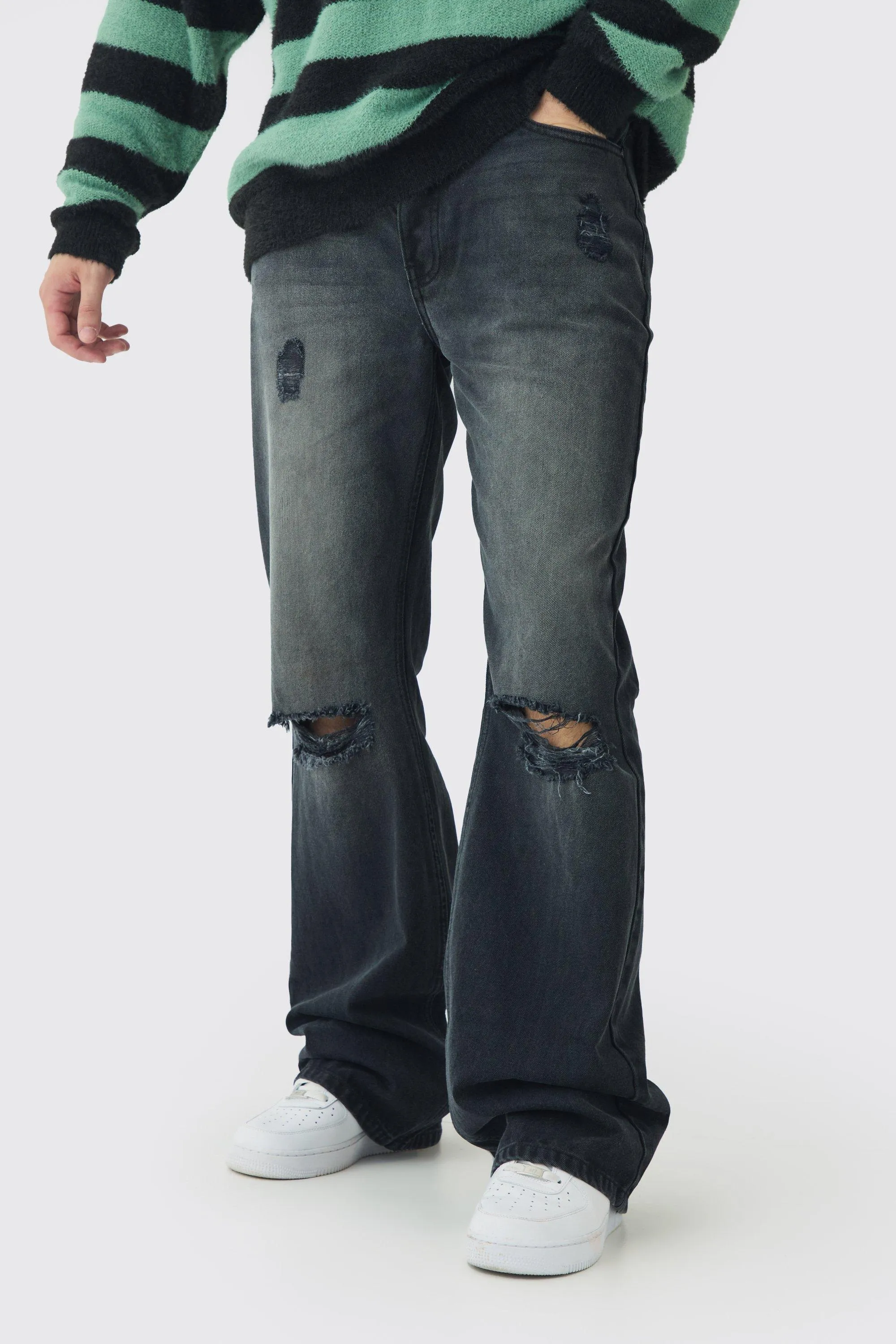 Tall Rigid Flared Distressed Jeans