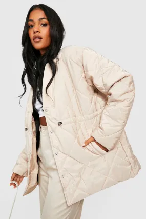 Tall Shaped Waist Detail Puffer Jacket