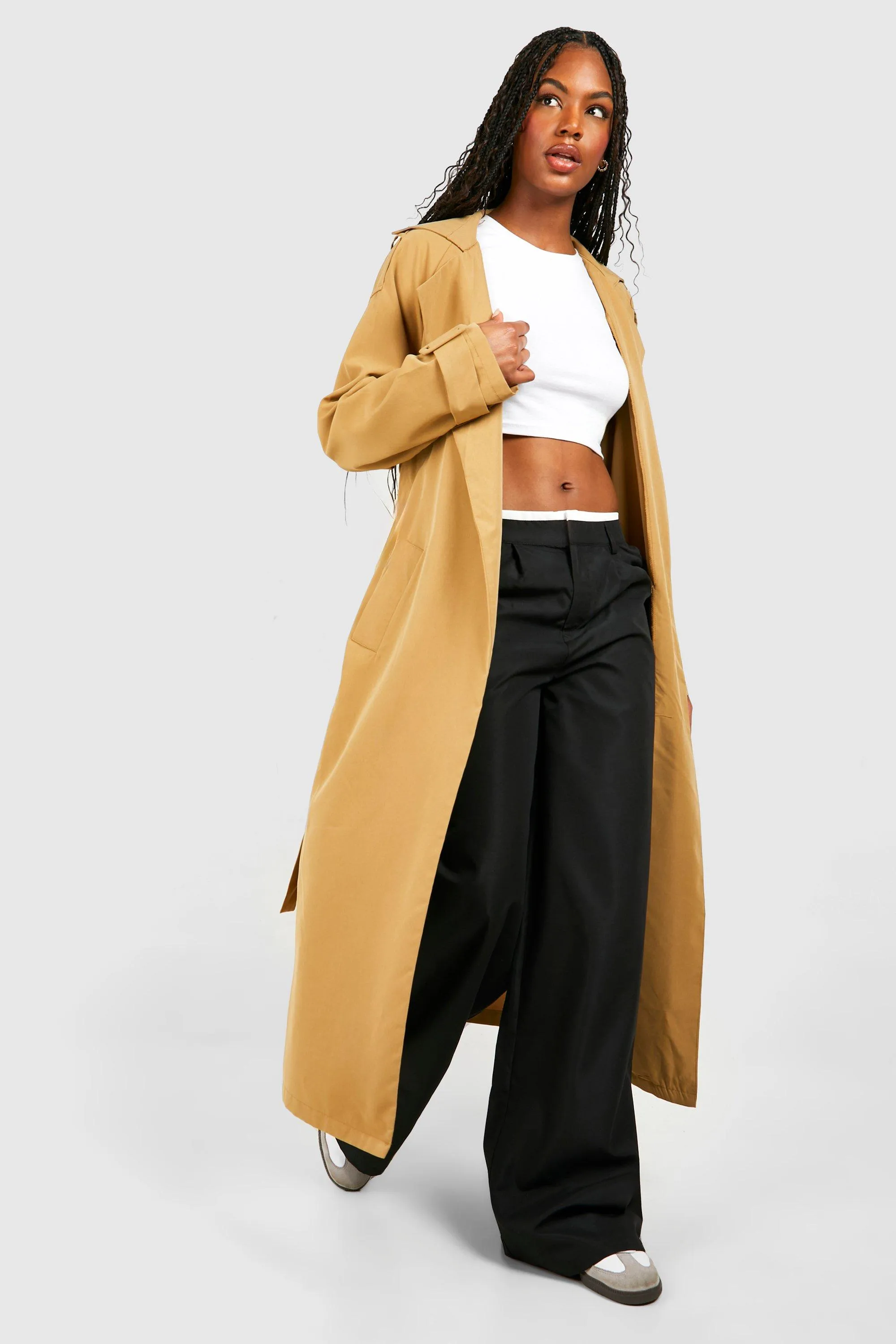 Tall Woven Oversized Belted Trench Coat