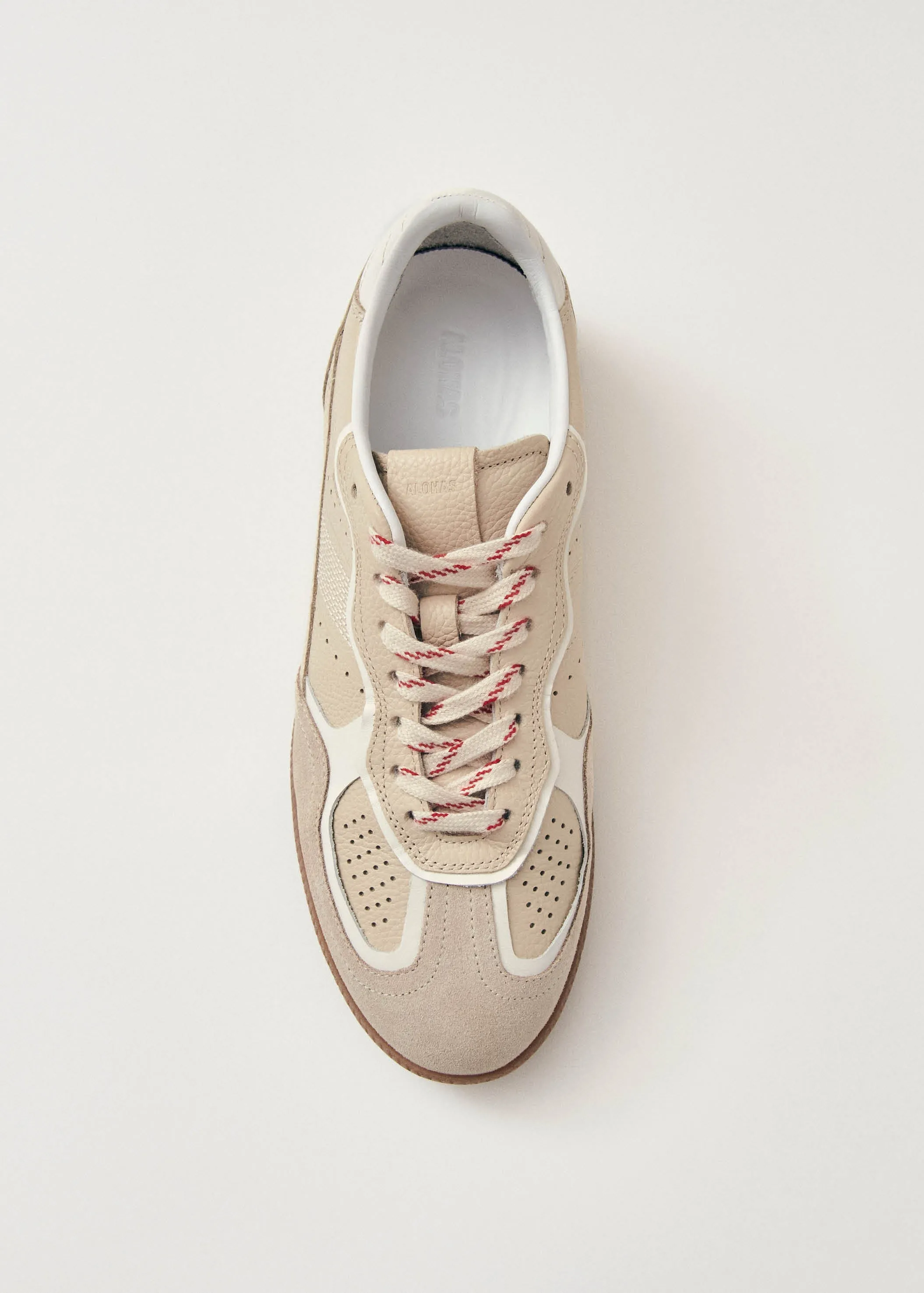 Tb.490 Rife Grain Cream Leather Sneakers  
