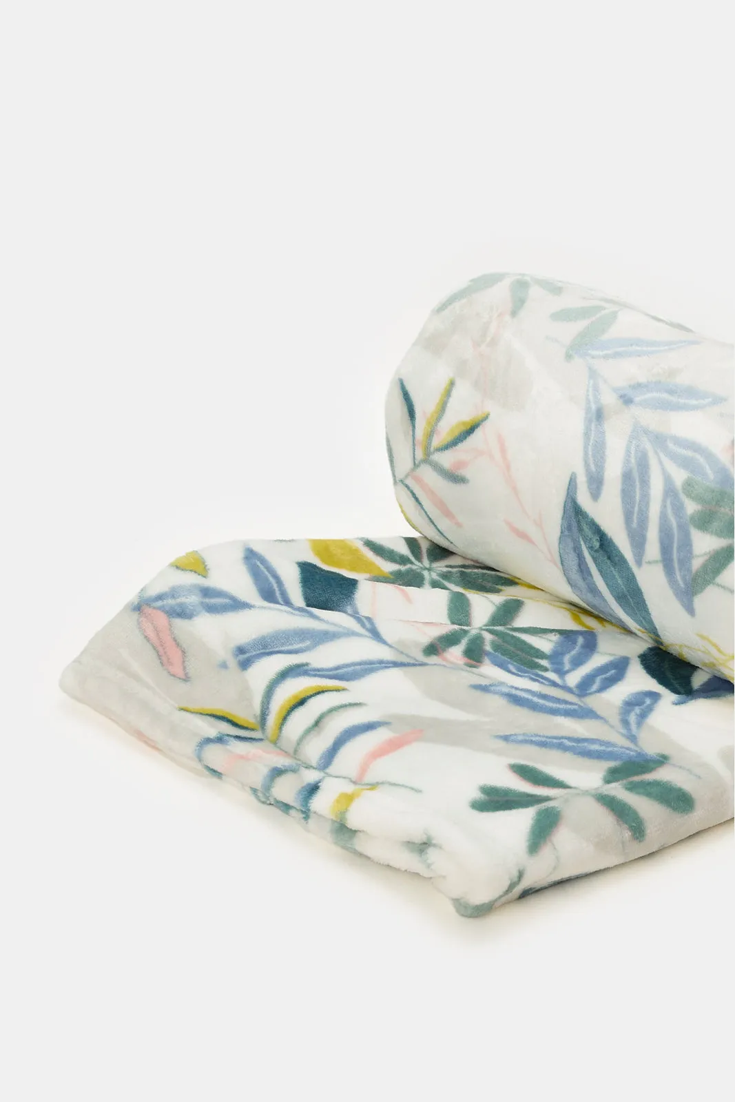 Teal Printed Flannel Blanket (Double Size)