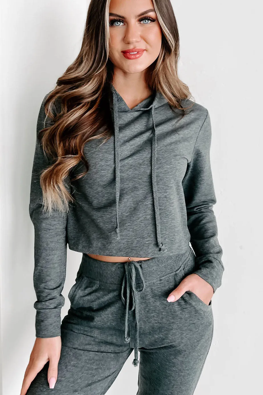 Tear Up This Town Hooded Top & Joggers Two-Piece Set (Grey)