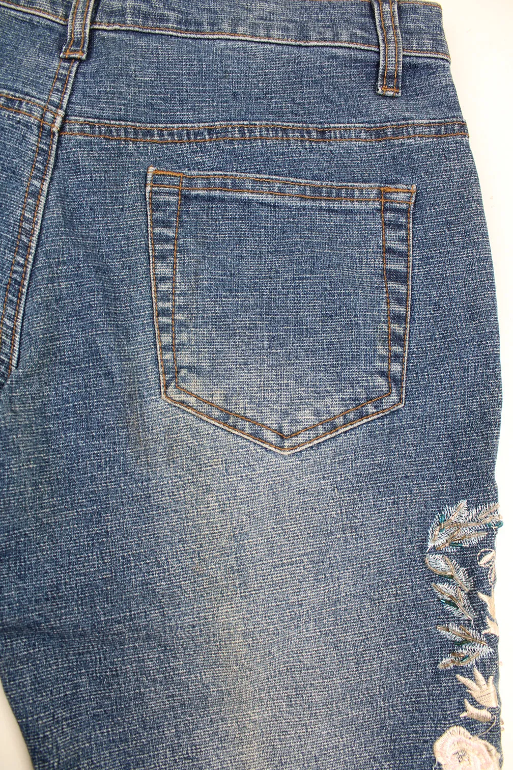 Tenghong Y2K Floral Flared Jeans