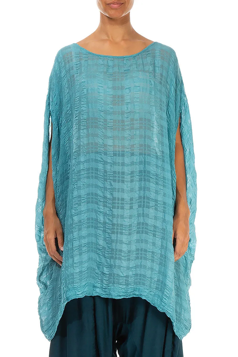 Textured Ocean Kaftan Silk Tunic