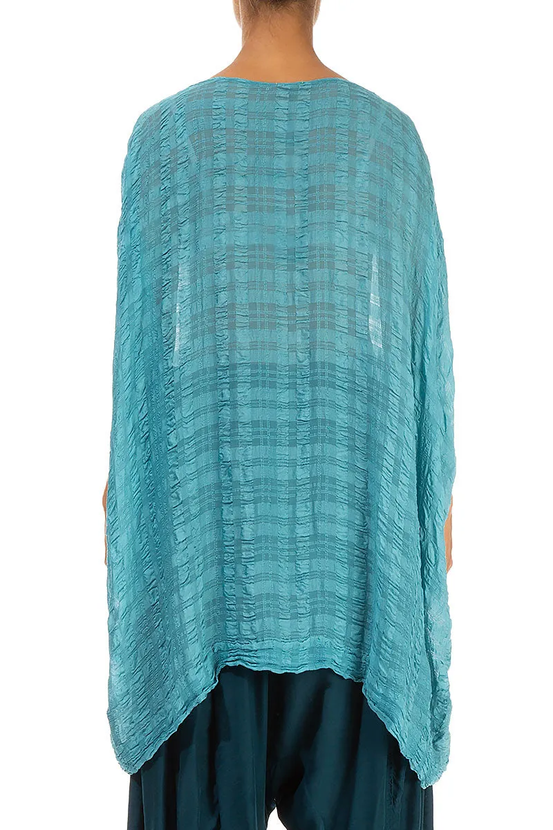 Textured Ocean Kaftan Silk Tunic