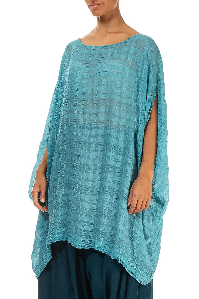 Textured Ocean Kaftan Silk Tunic
