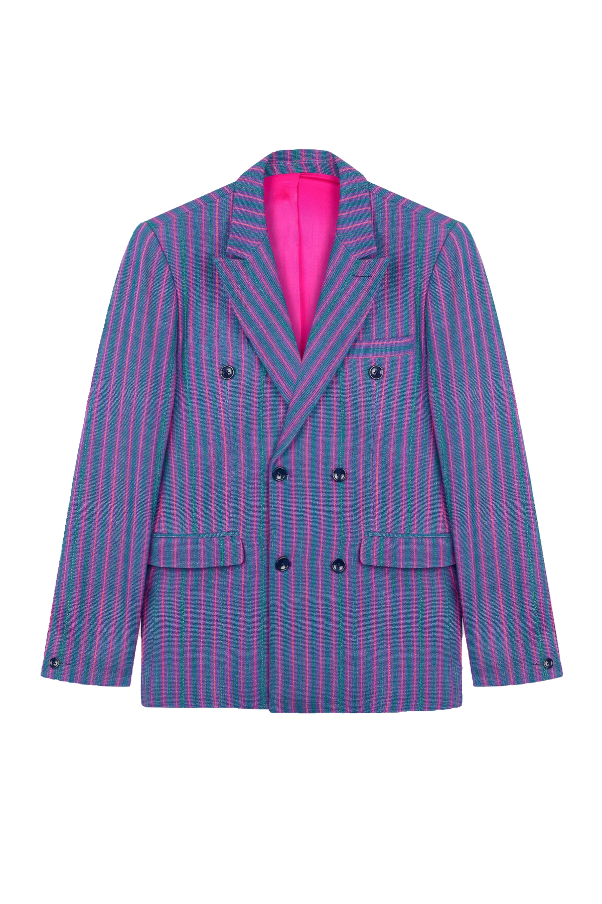 The Miles II double-breasted suit jacket with corozo nut buttons