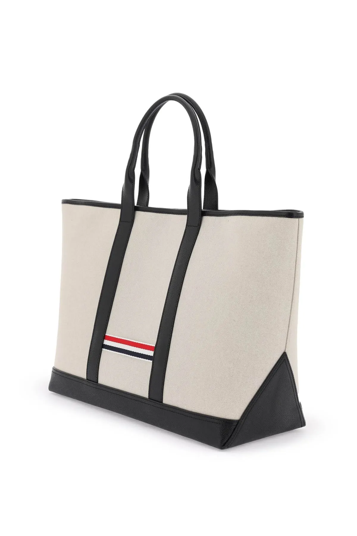 THOM BROWNE Medium Tool Tote Handbag with Leather Handles