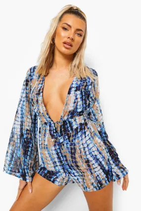 Tie Dye Plunge Beach Romper