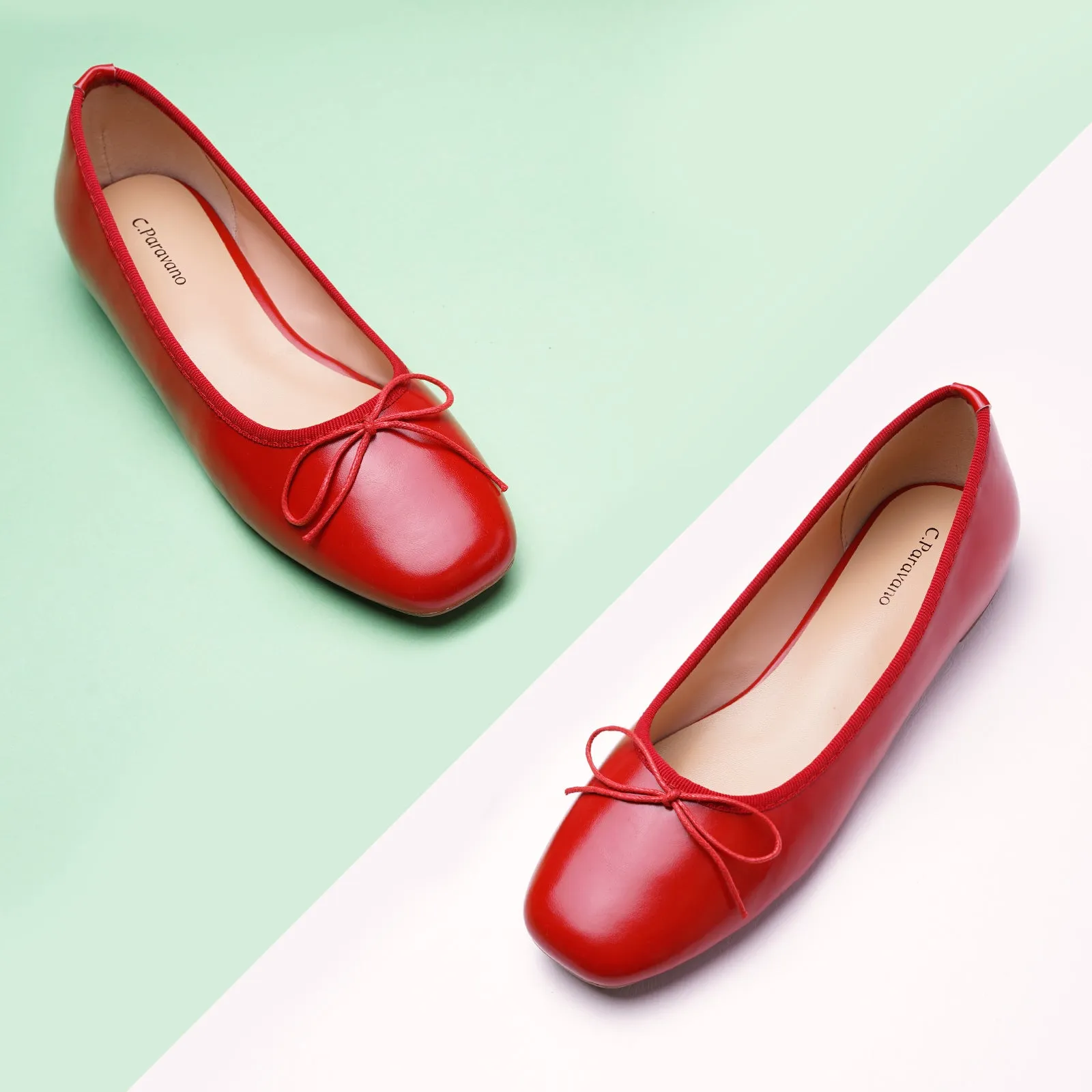 Tiny Bowknot Ballet Flats Red