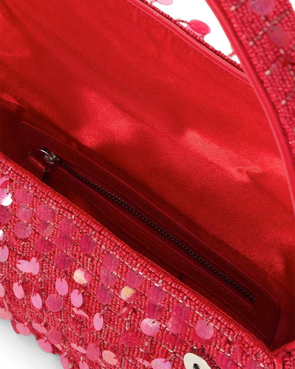 Tommy Beaded Bag in Chili