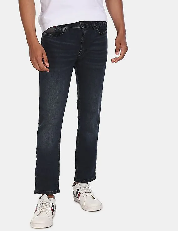 Tommy Hilfiger Men Dark Blue High Rise Clean Look Sage Slim Fit Jeans