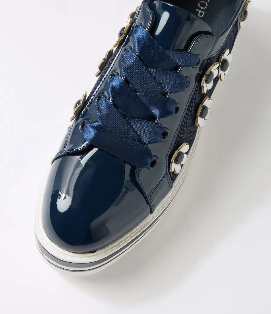 TOP END Sereno Navy White Patent Multi Sneakers