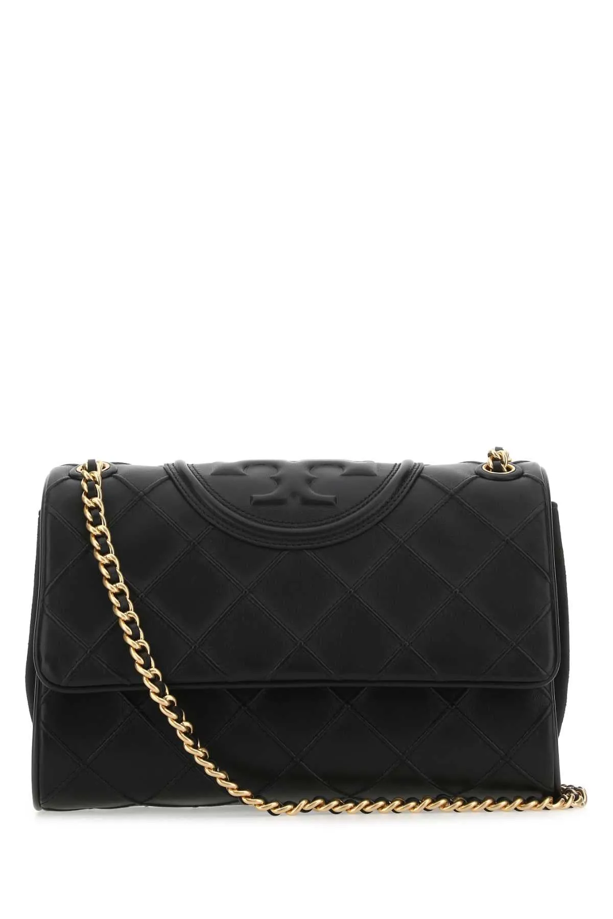 Tory Burch Black Leather Fleming Shoulder Bag