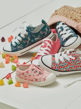 Trainers in Fancy Fabric, for Girls - printed white