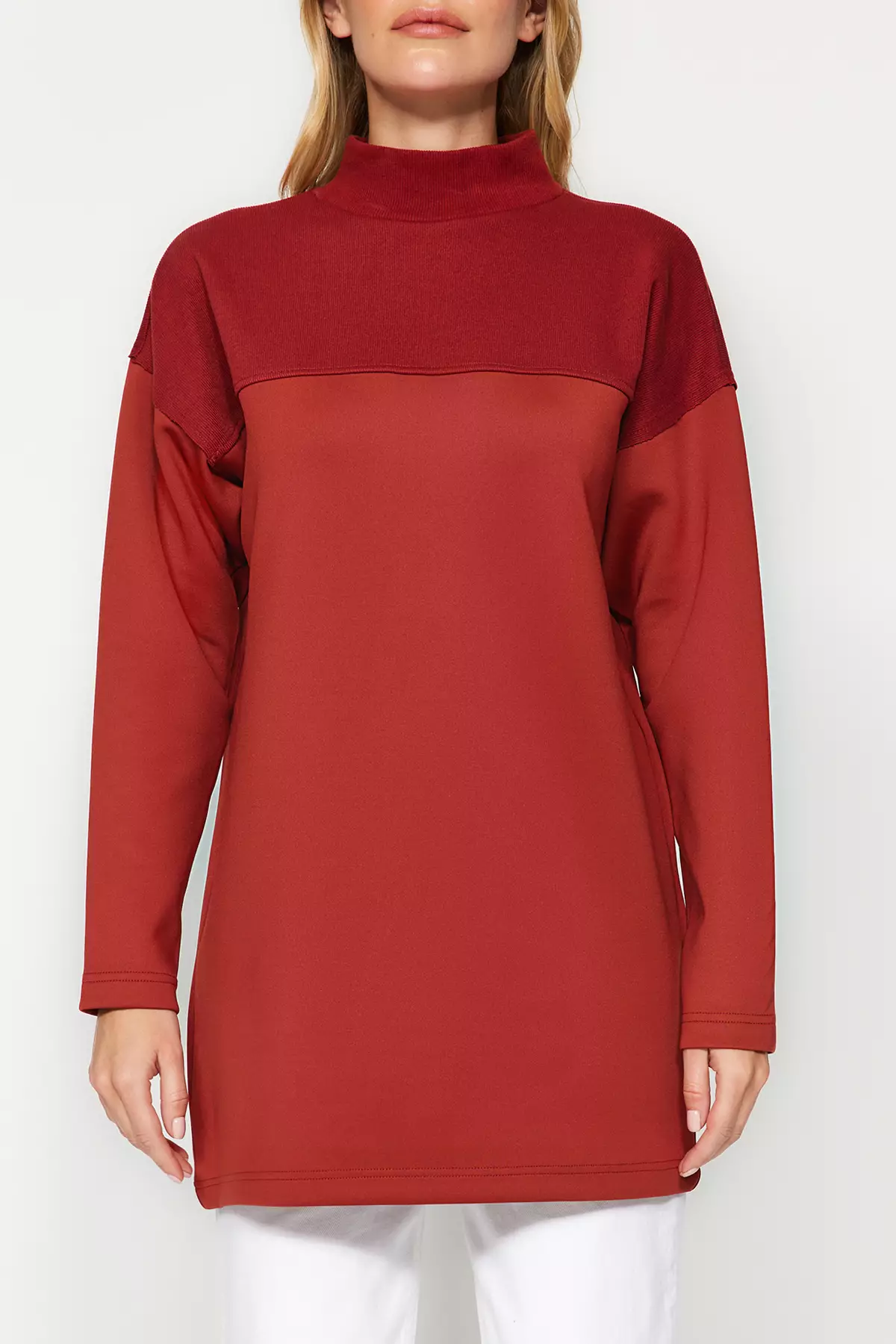 Trendyol MODEST Color Block Knitted Tunic