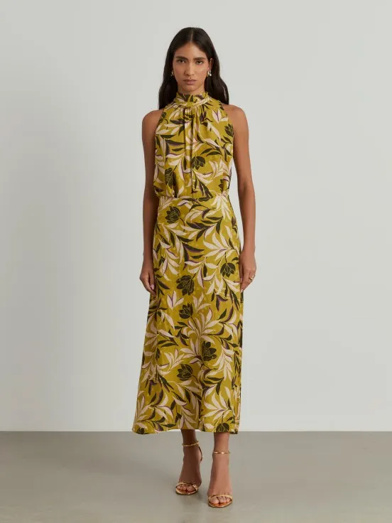 Tropical pattern long skirt