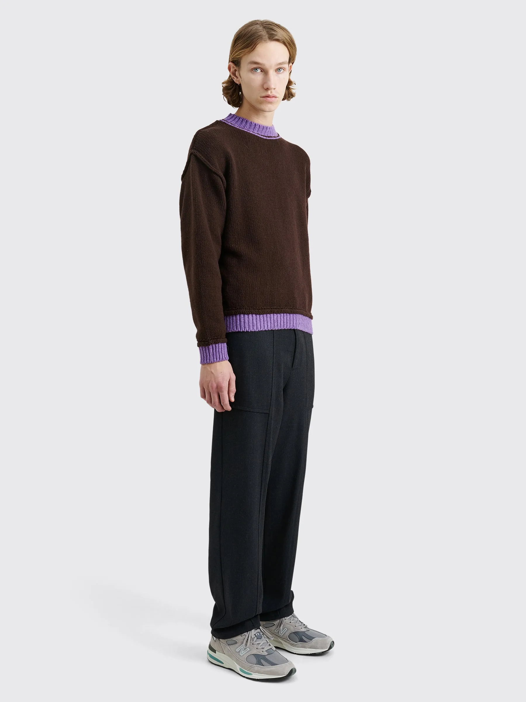 TRÈS BIEN everywear Split Trousers Wool Crepe Black