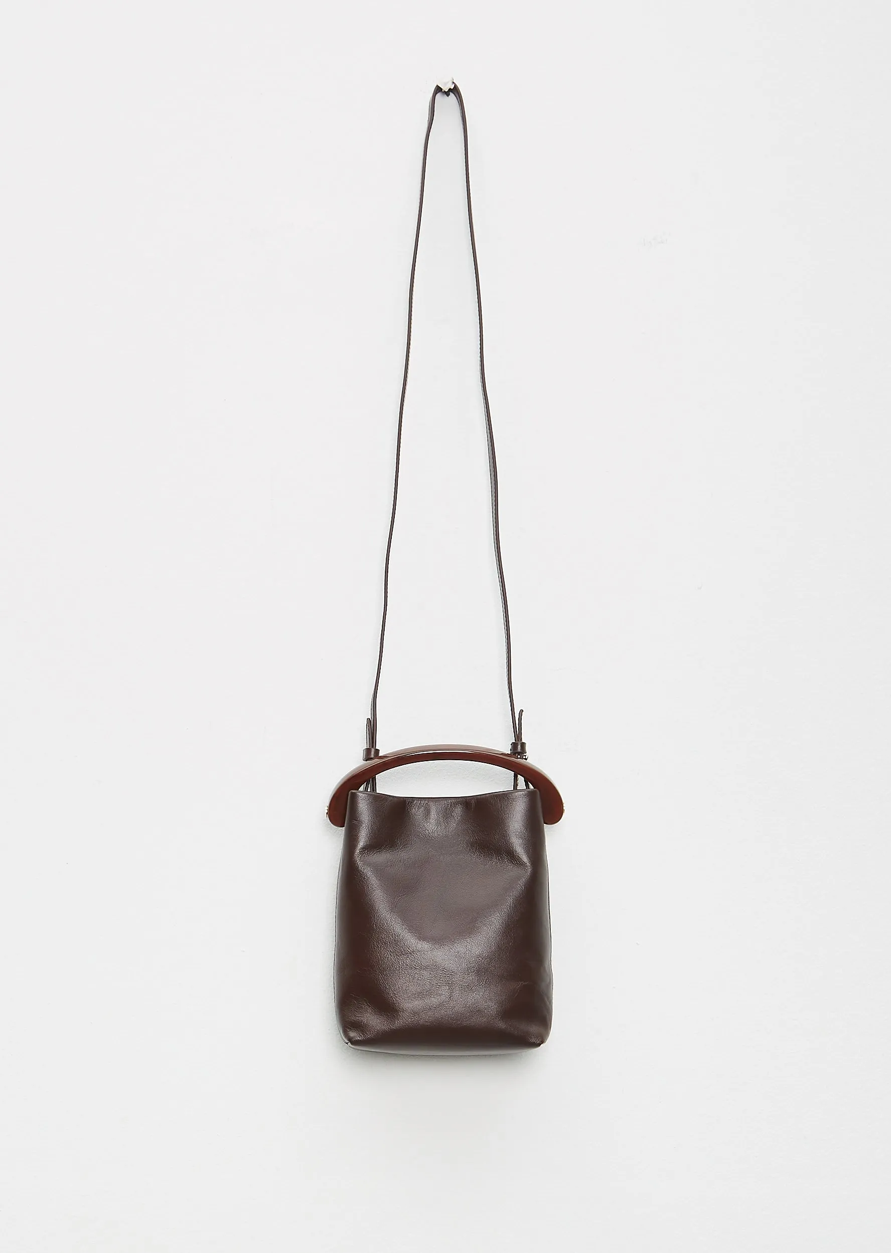 Tumbled Calf Leather Bag — Wine
