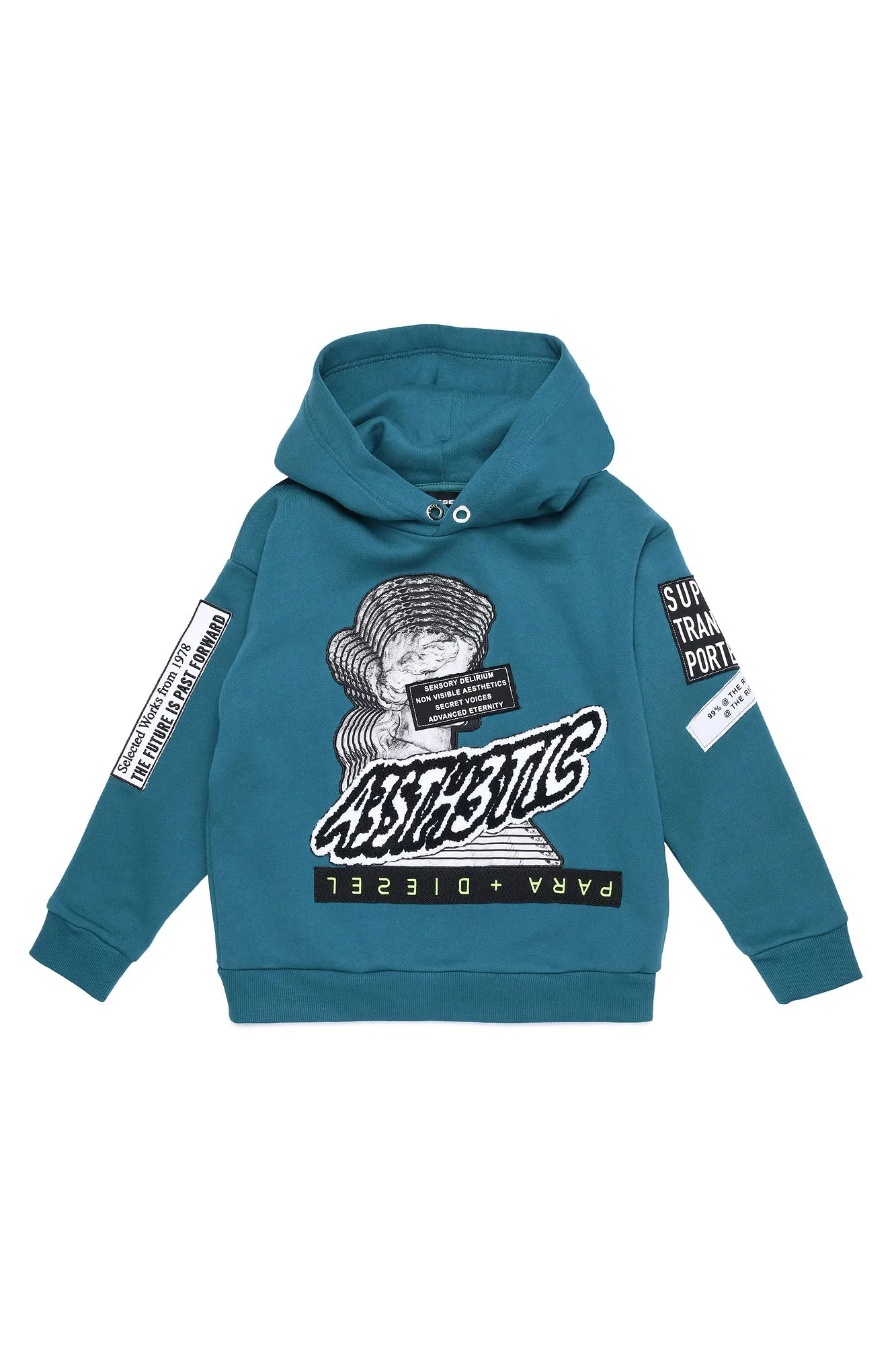 Turquoise Long Sleeve Asthetic Hoodie