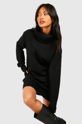 Turtleneck Fisherman Sweater Dress