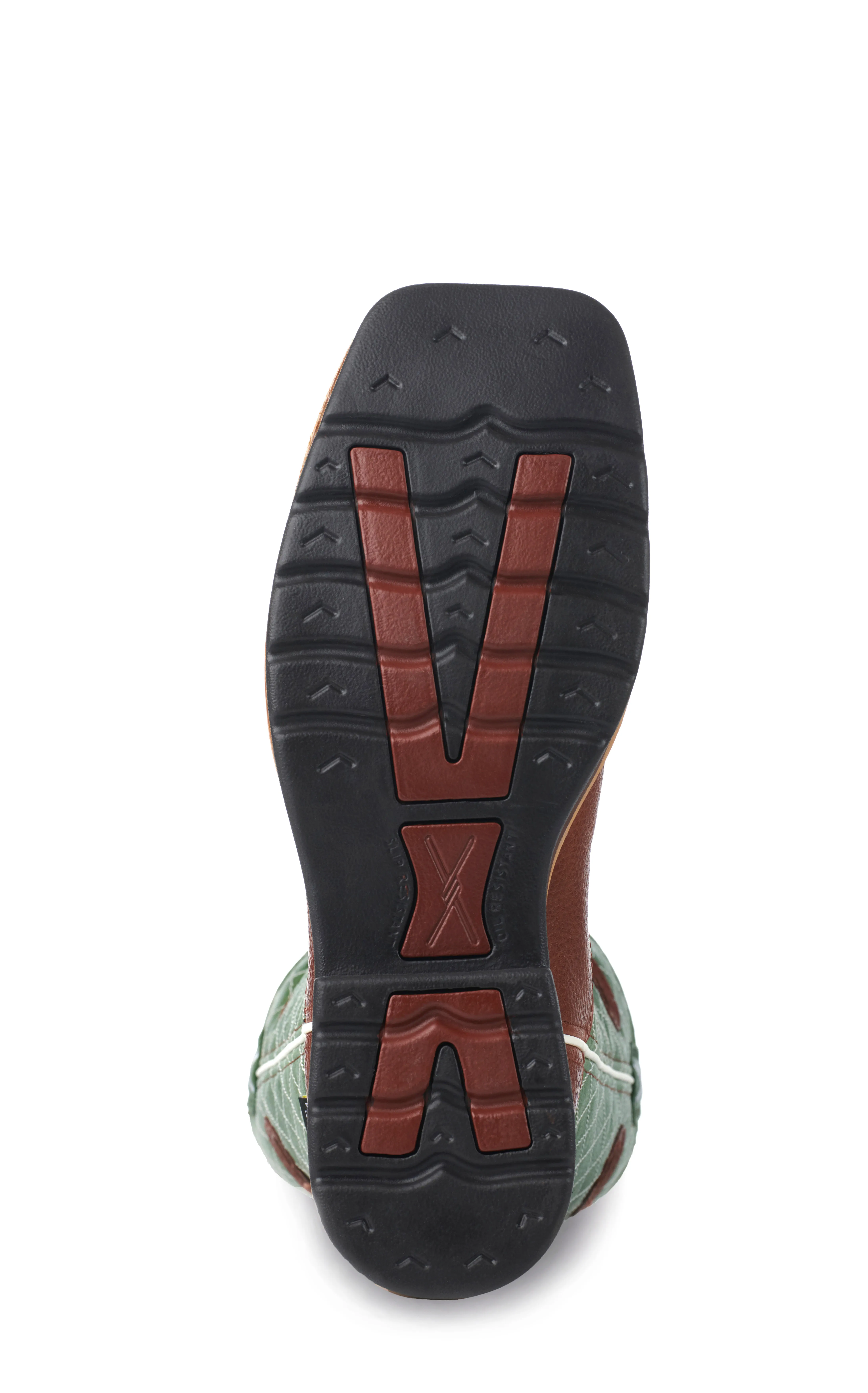 Twisted X Men's Cognac and Lime Green MetGuard Wide Square Steel Toe Work Boot