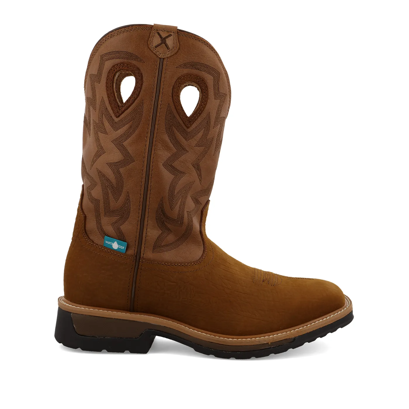 Twisted X Waterproof Western Work Boot – Dark Brown & Tan