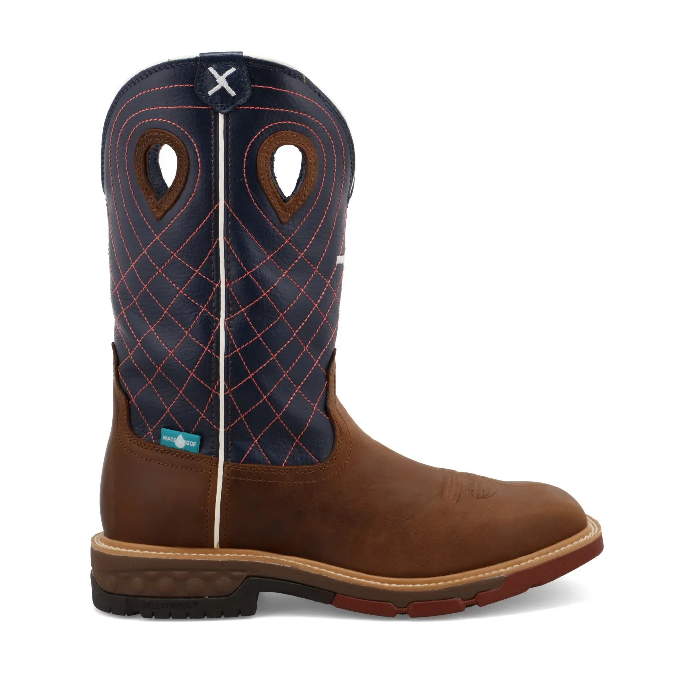 Twisted X Waterproof Western Work Boot – Mocha & Navy