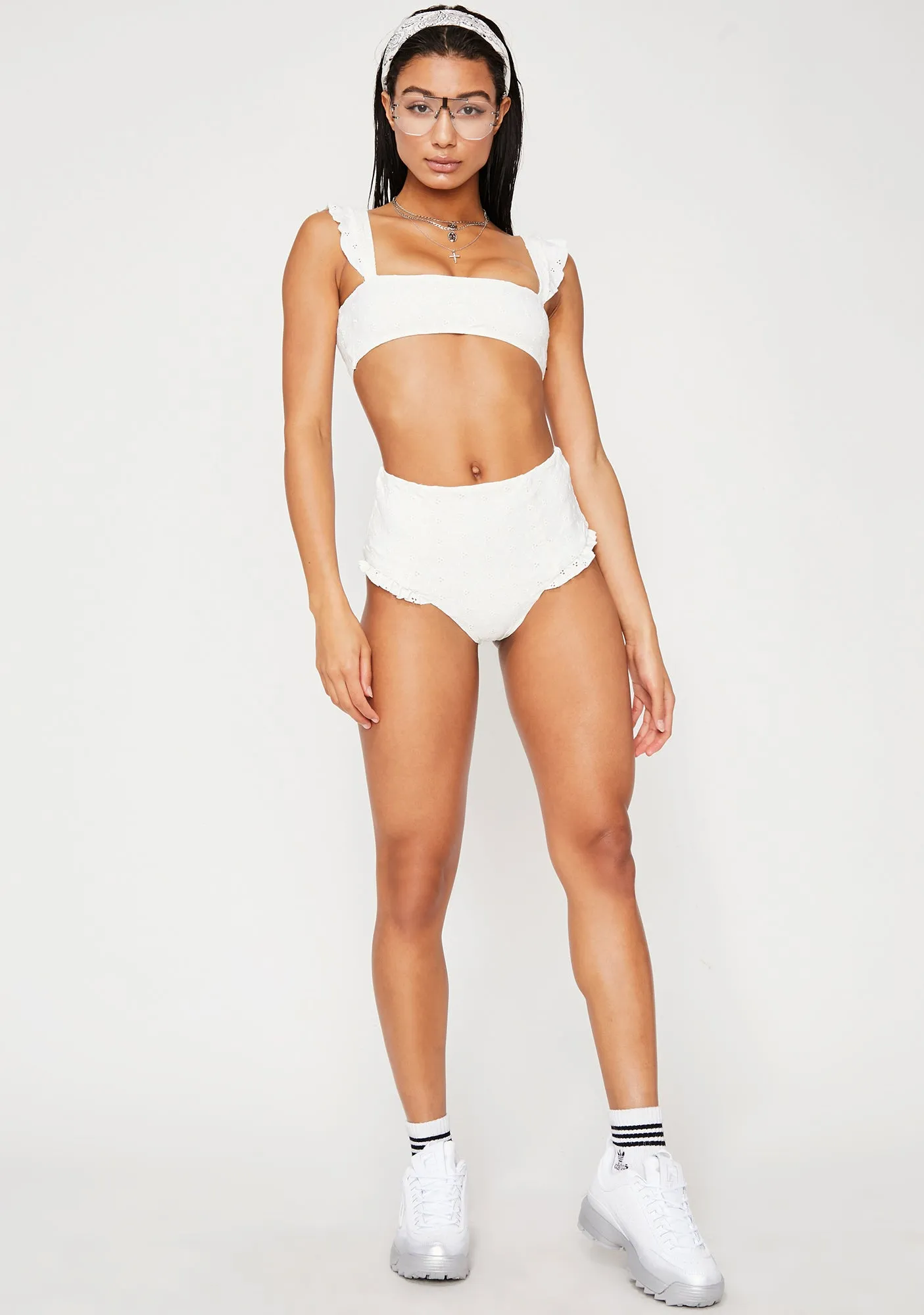 Two Ways Ruffle Strap Bikini Top-