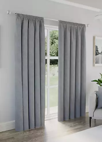 Tyrone Dallas Textured Weave Pencil Pleat Blackout Pair of Curtains | Kaleidoscope