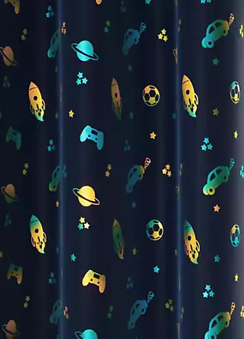 Tyrone Infinity Blockout Metallic Kids Pair of Eyelet Curtains | Kaleidoscope