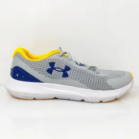 Under Armour Boys Surge 3 3024989-102 Gray Running Shoes Sneakers Size 5Y