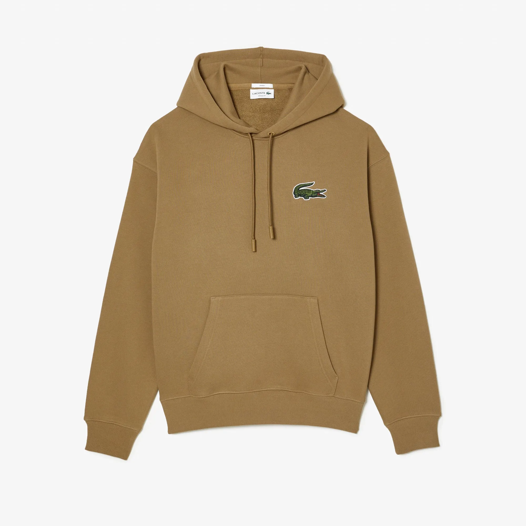 Unisex Lacoste Loose Fit Hoodie Brown