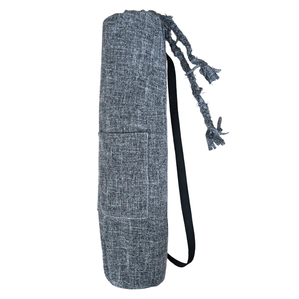 Upcycled distorted yoga mat bag