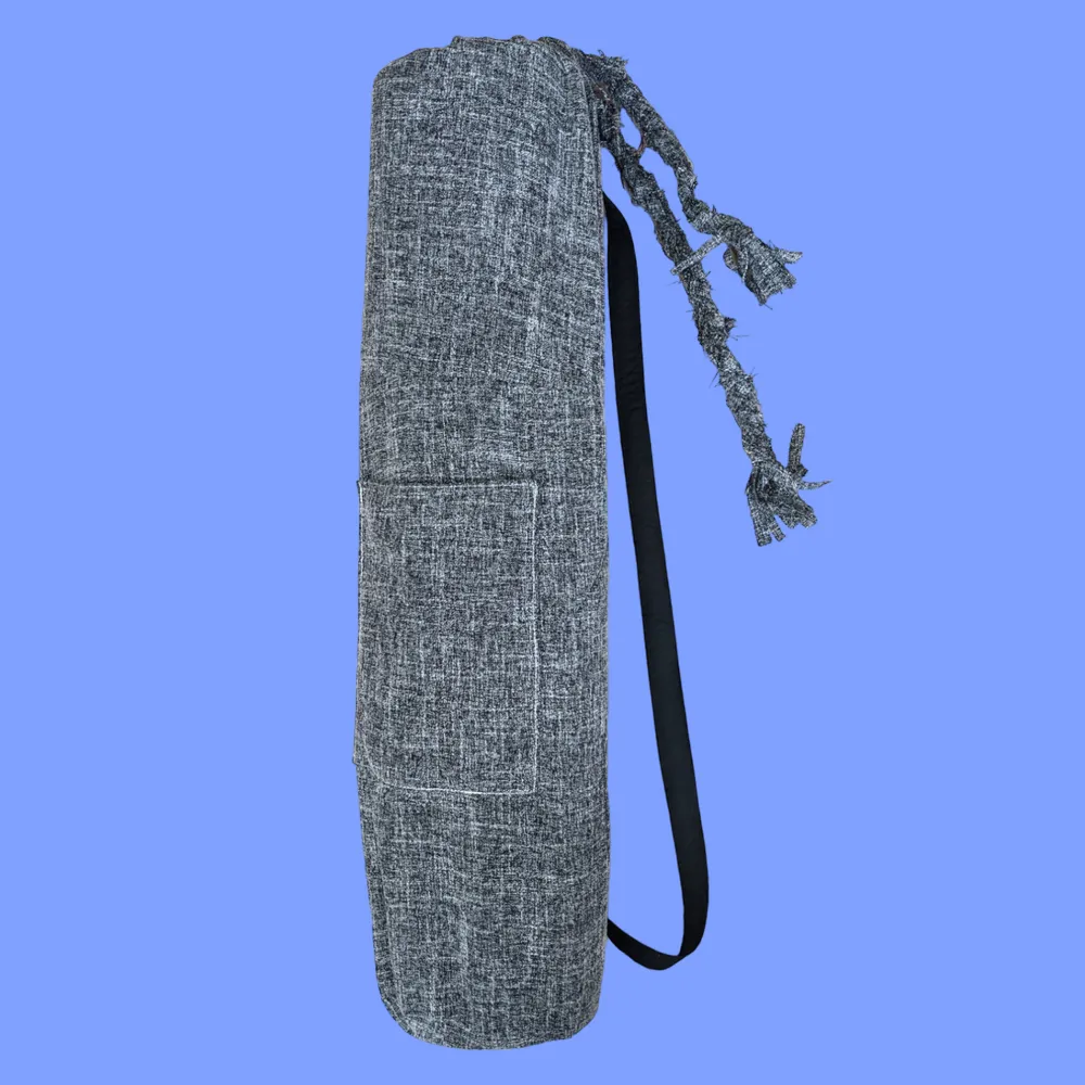 Upcycled distorted yoga mat bag