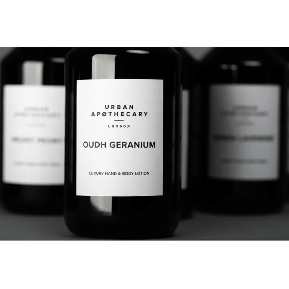 Urban Apothecary Oudh Geranium Luxury Hand & Body Lotion 300ml | Coggles