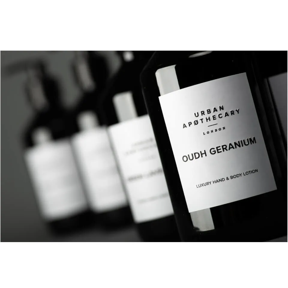 Urban Apothecary Oudh Geranium Luxury Hand & Body Lotion 300ml | Coggles