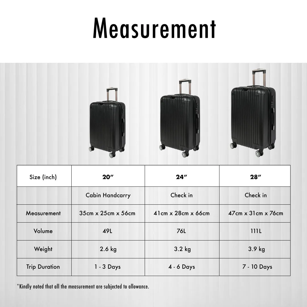 URBANlite VERTEZ  20+24 Bundle 360° 8-Wheel Spinner | TSA Lock I Expandable |Corner Guard Hard Case Luggage