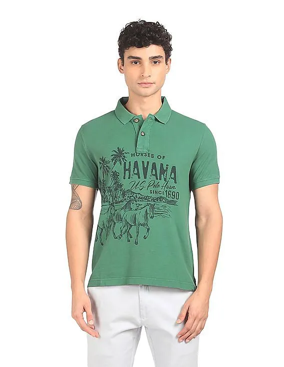 U.S. Polo Assn. Denim Co. Graphic Print Cotton Polo Shirt