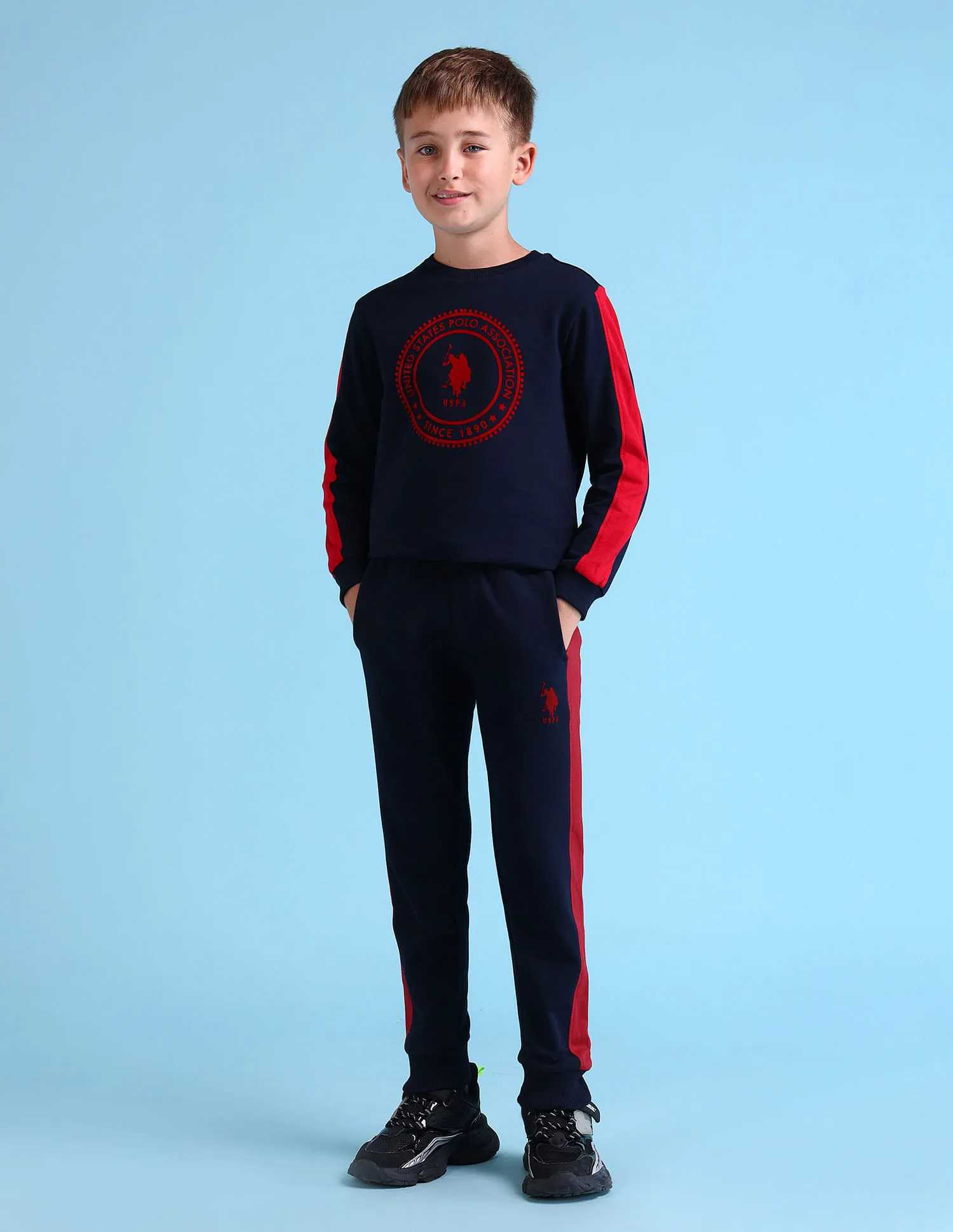 U.S. Polo Assn. Kids Boys Solid Regular Fit Joggers